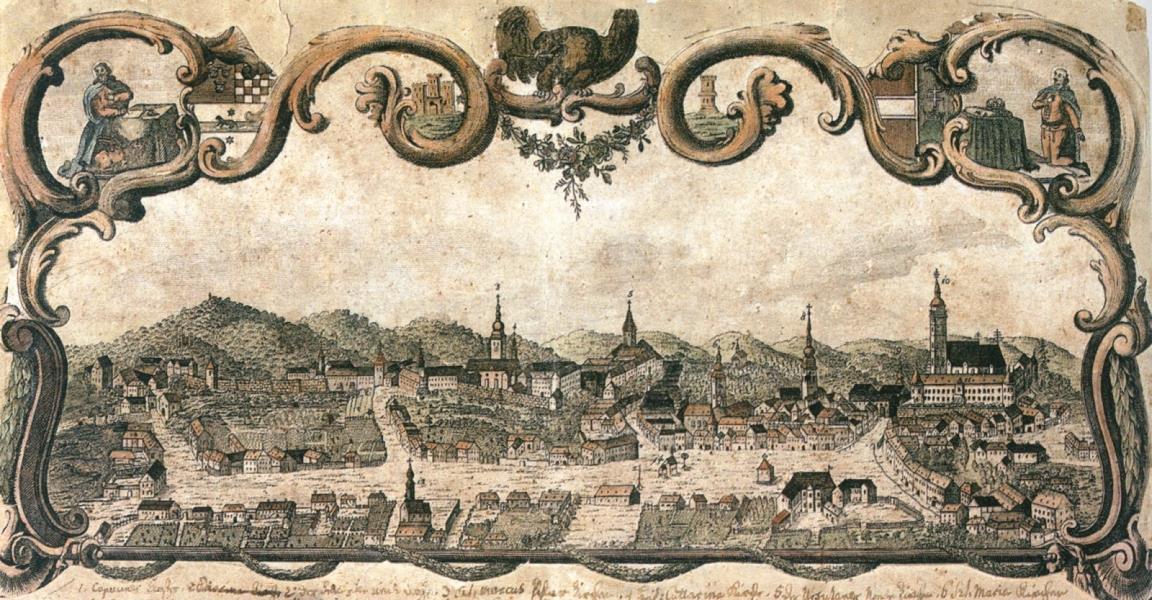 Veduta. Zagreba na cehovskoj majstorskoj svjedodžbi iz 1796. godine